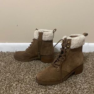 Michael Kors brown booties with fur